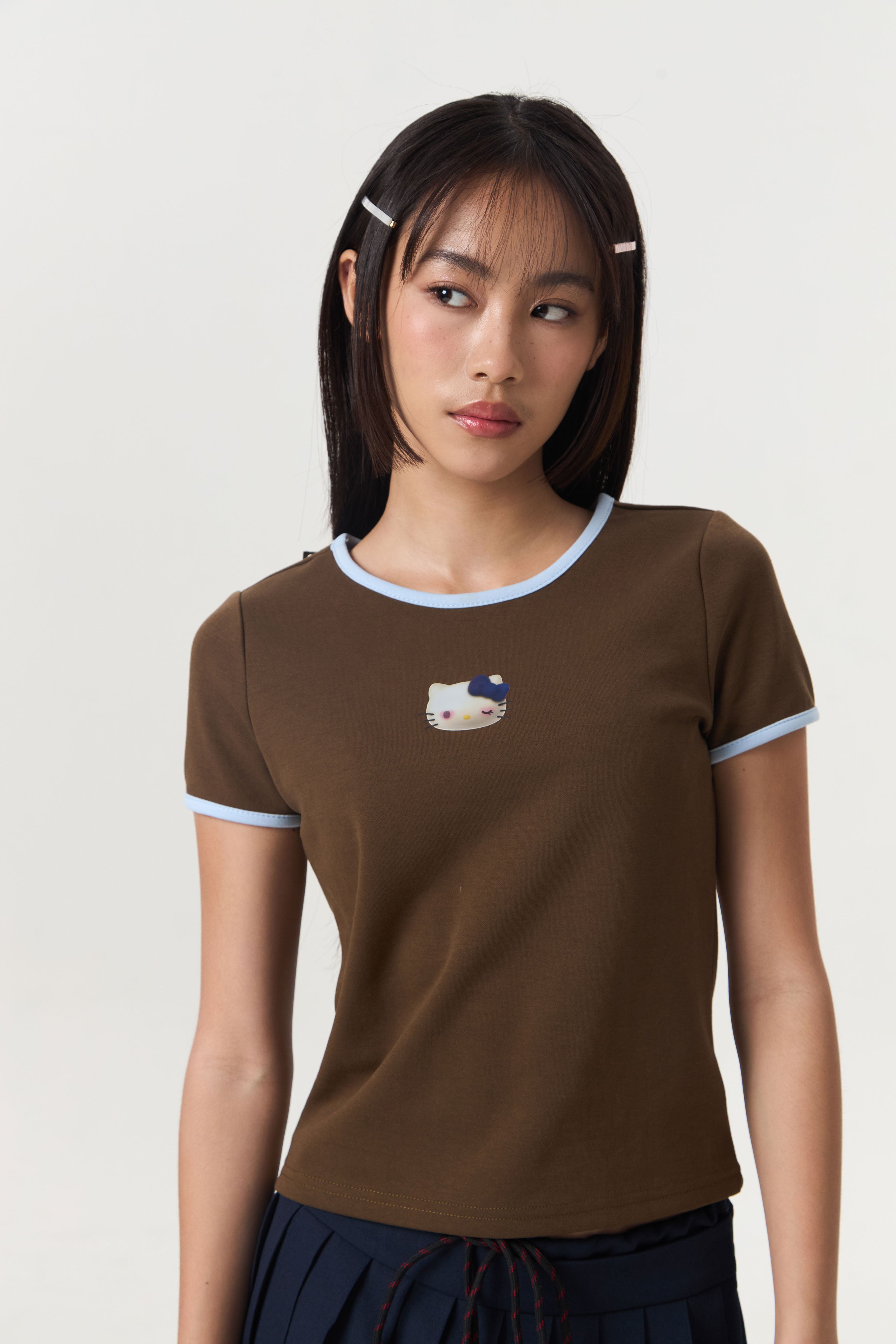 BOWSIE TEE BROWN - CALLIE X HELLO KITTY