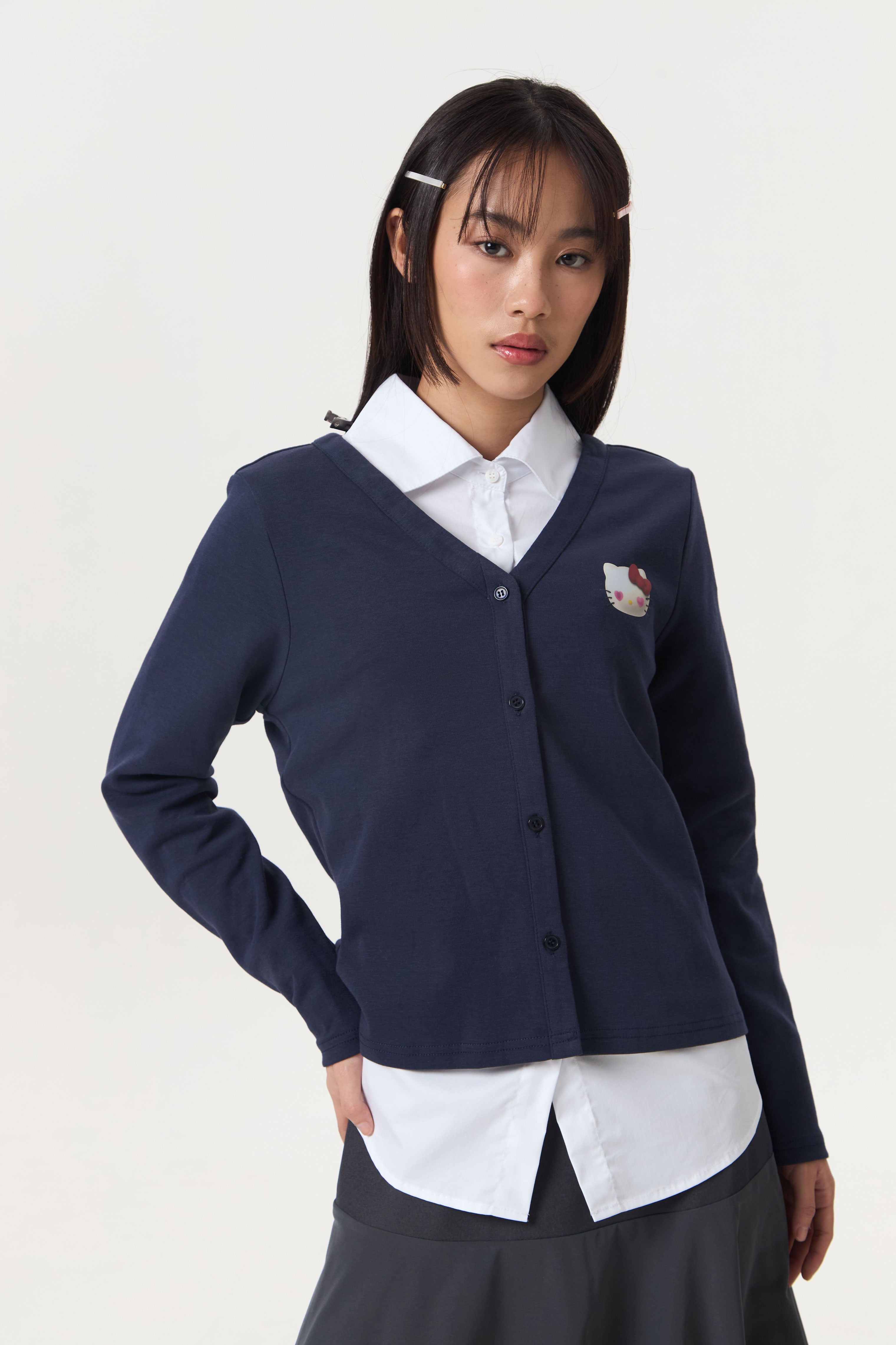 MIMMY CARDIGAN NAVY- CALLIE X HELLO KITTY