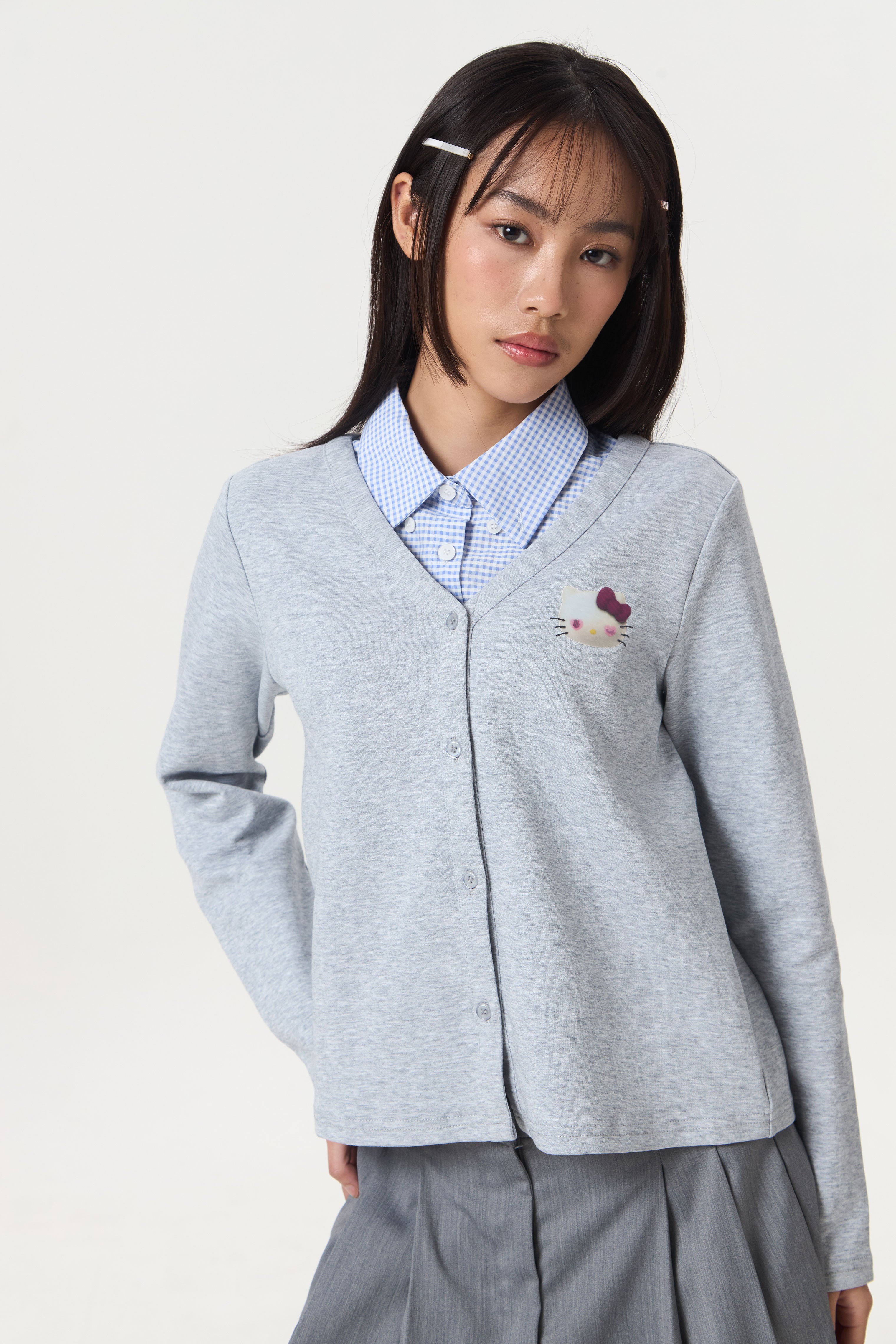 MIMMY CARDIGAN GREY - CALLIE X HELLO KITTY