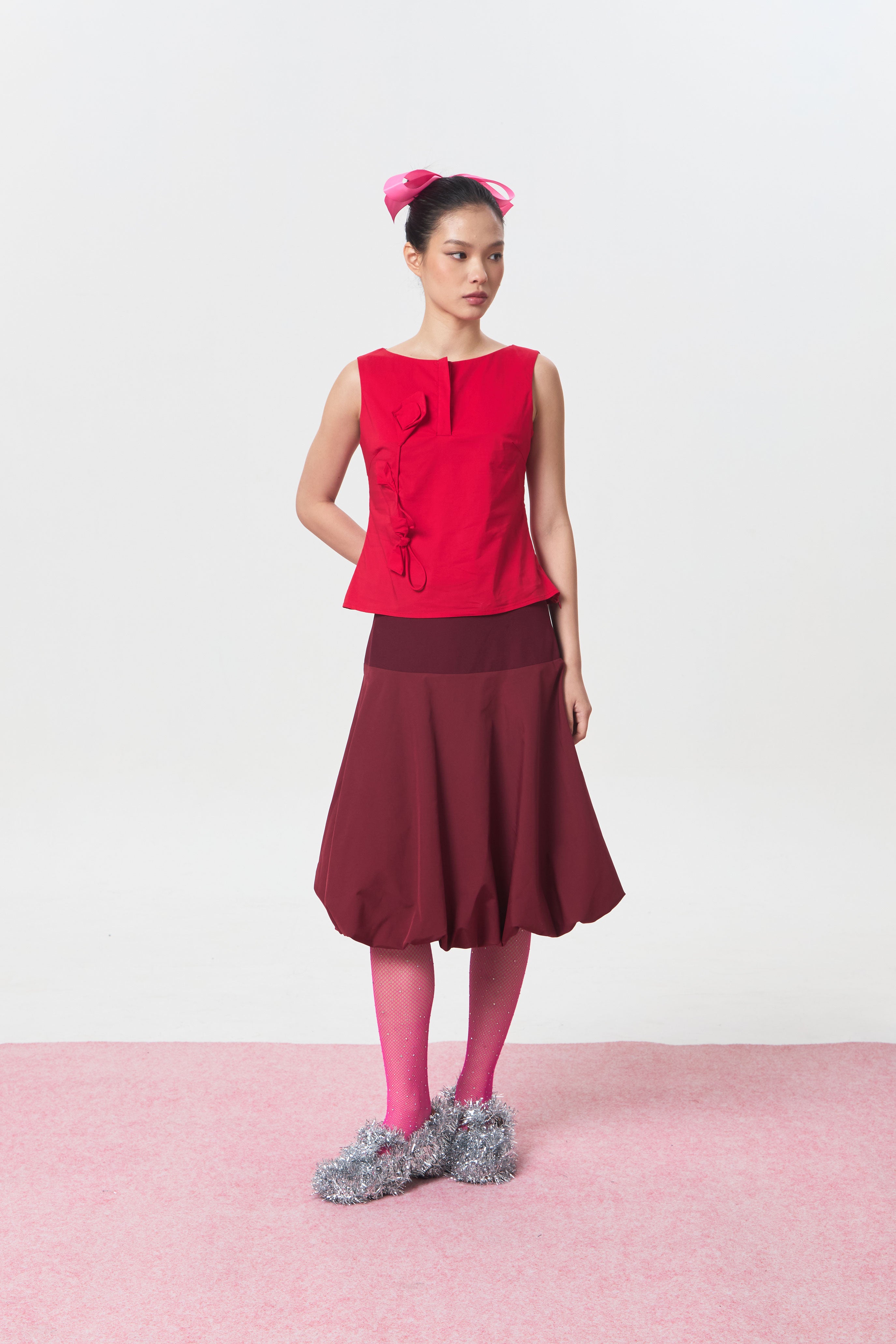 PEBBLE SKIRT MAROON - CALLIE FT. CISSYLIA