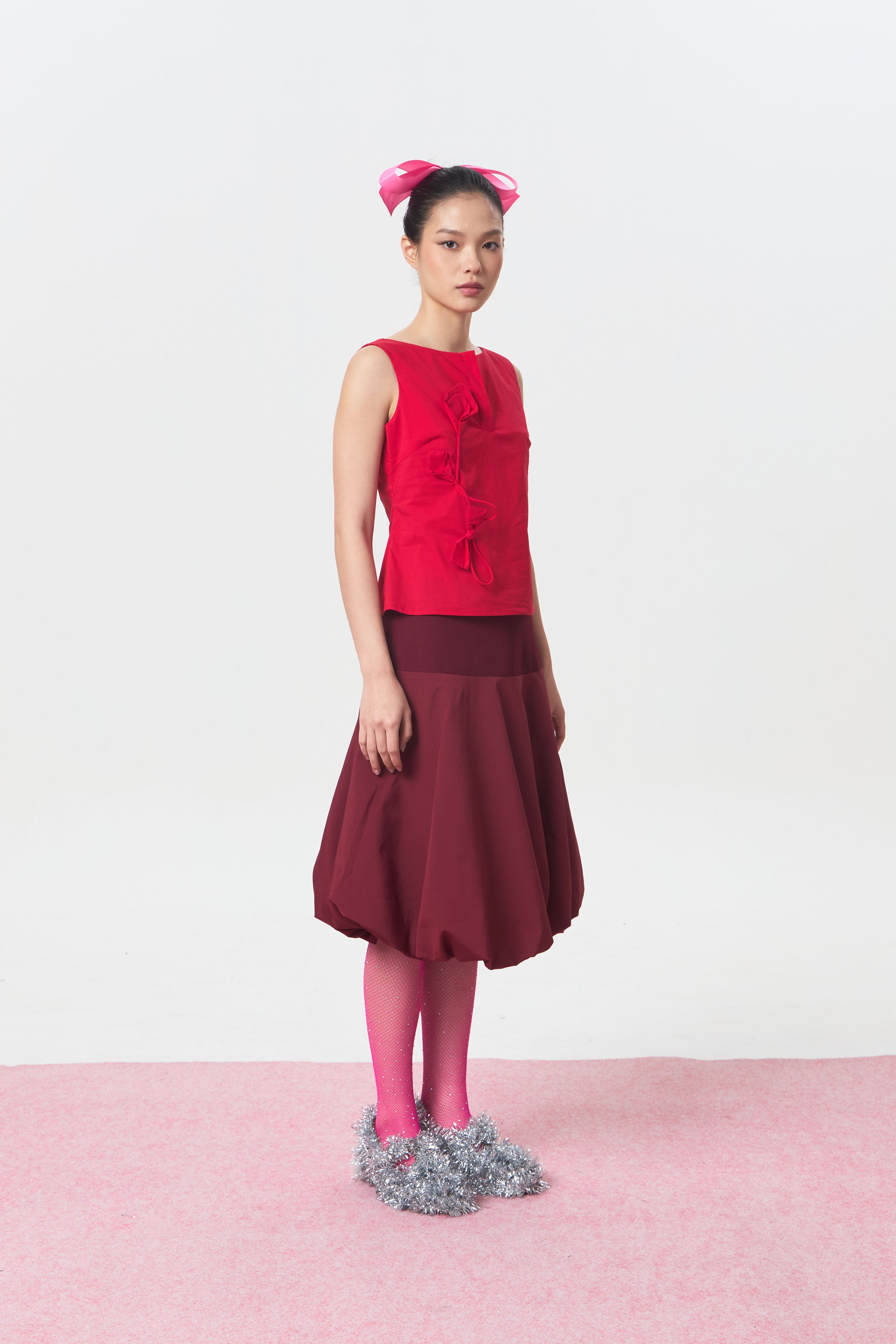 PEBBLE SKIRT MAROON - CALLIE FT. CISSYLIA