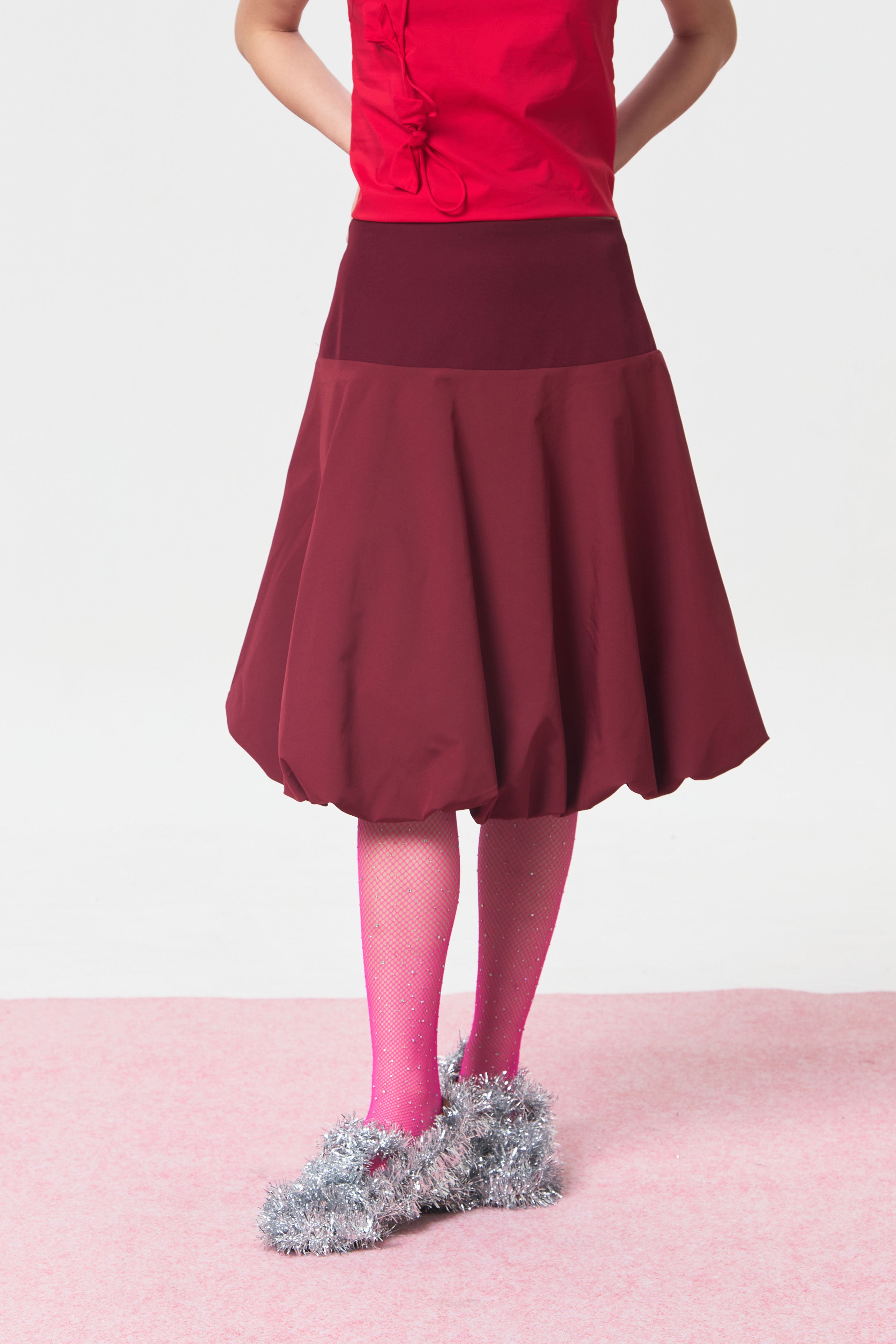 PEBBLE SKIRT MAROON - CALLIE FT. CISSYLIA