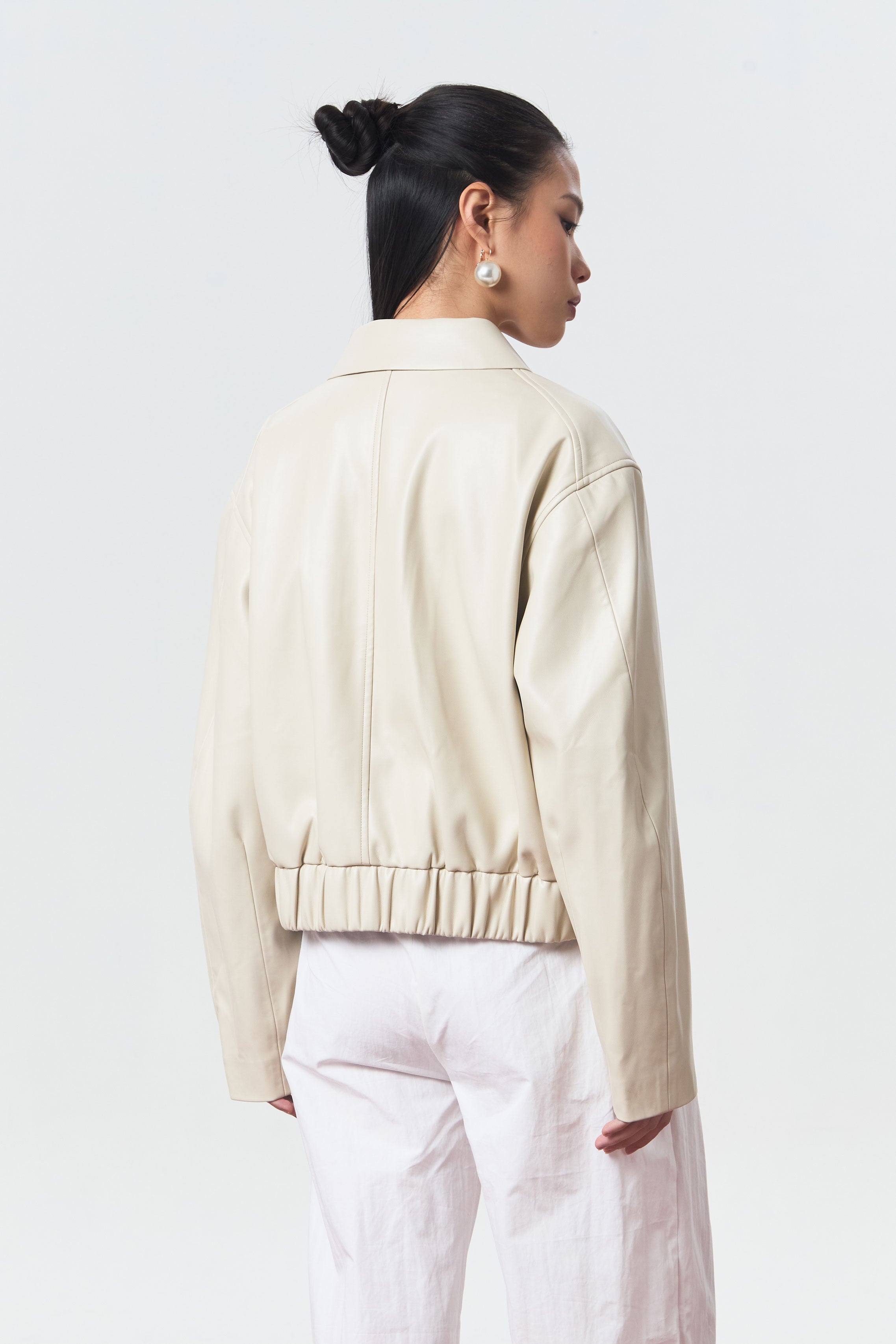 RUFOUS LEATHER JACKET CREAM - CALLIE FT. CISSYLIA