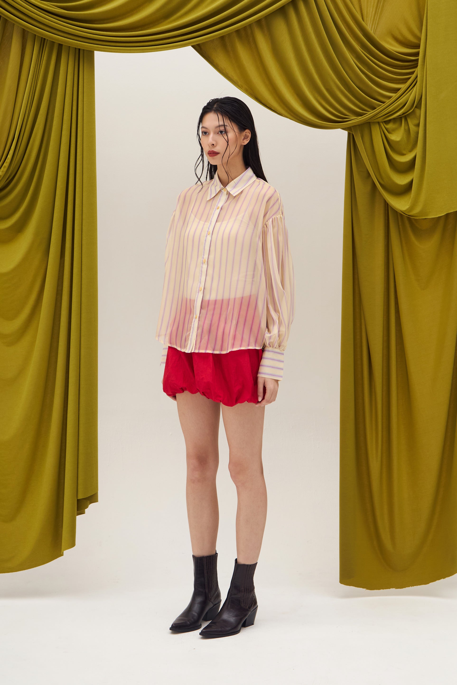 CRESCA STRIPE SHIRT YELLOW