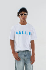 CALLIE BASIC T-SHIRT WHITE-BLUE