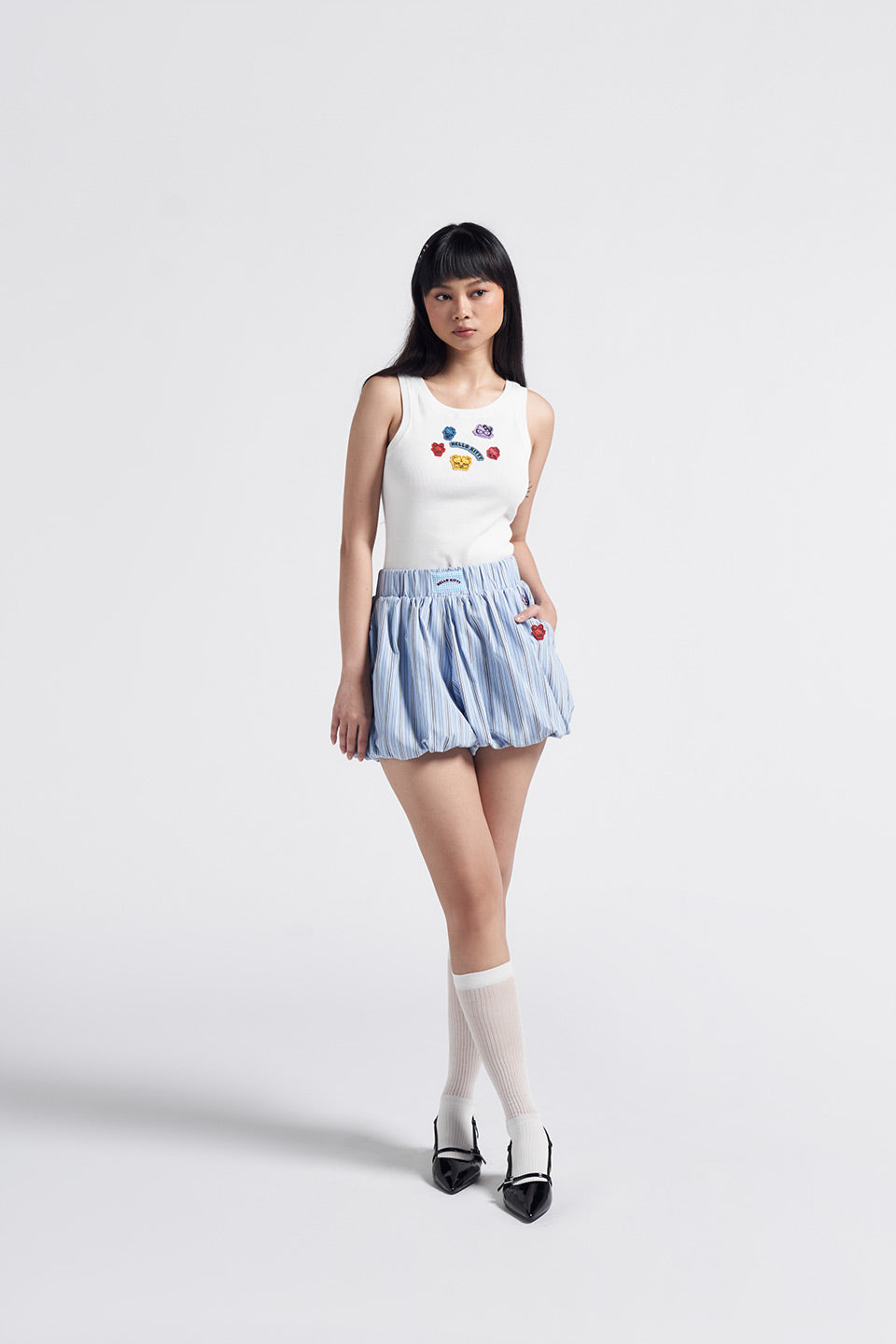 PURRFECT SHORTS BLUE - CALLIE X HELLO KITTY