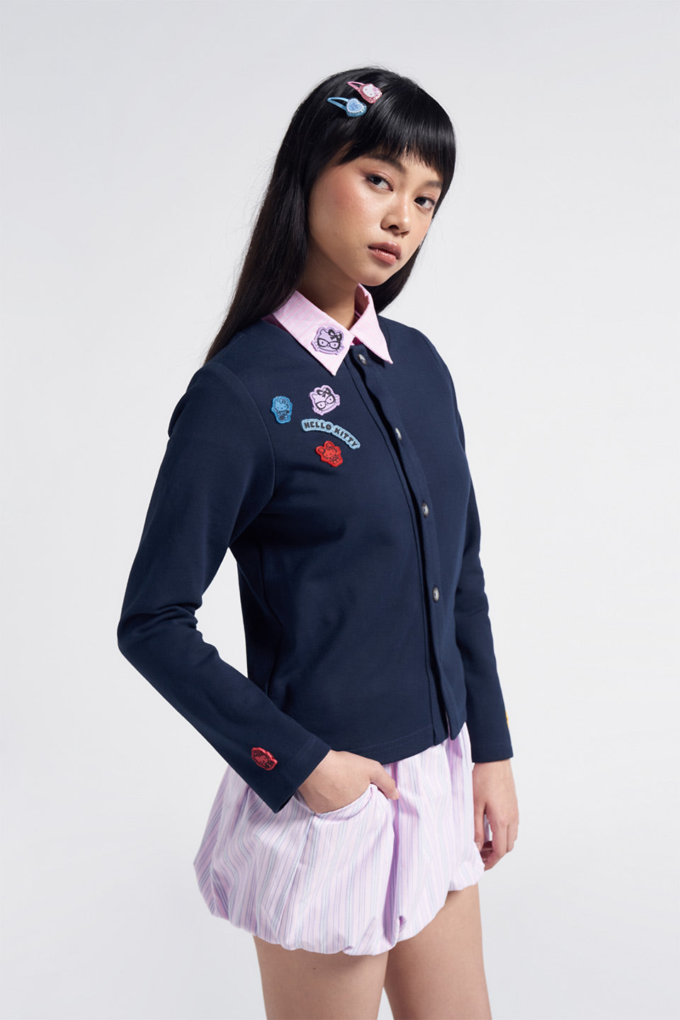 STARLET CARDIGAN NAVY - CALLIE X HELLO KITTY