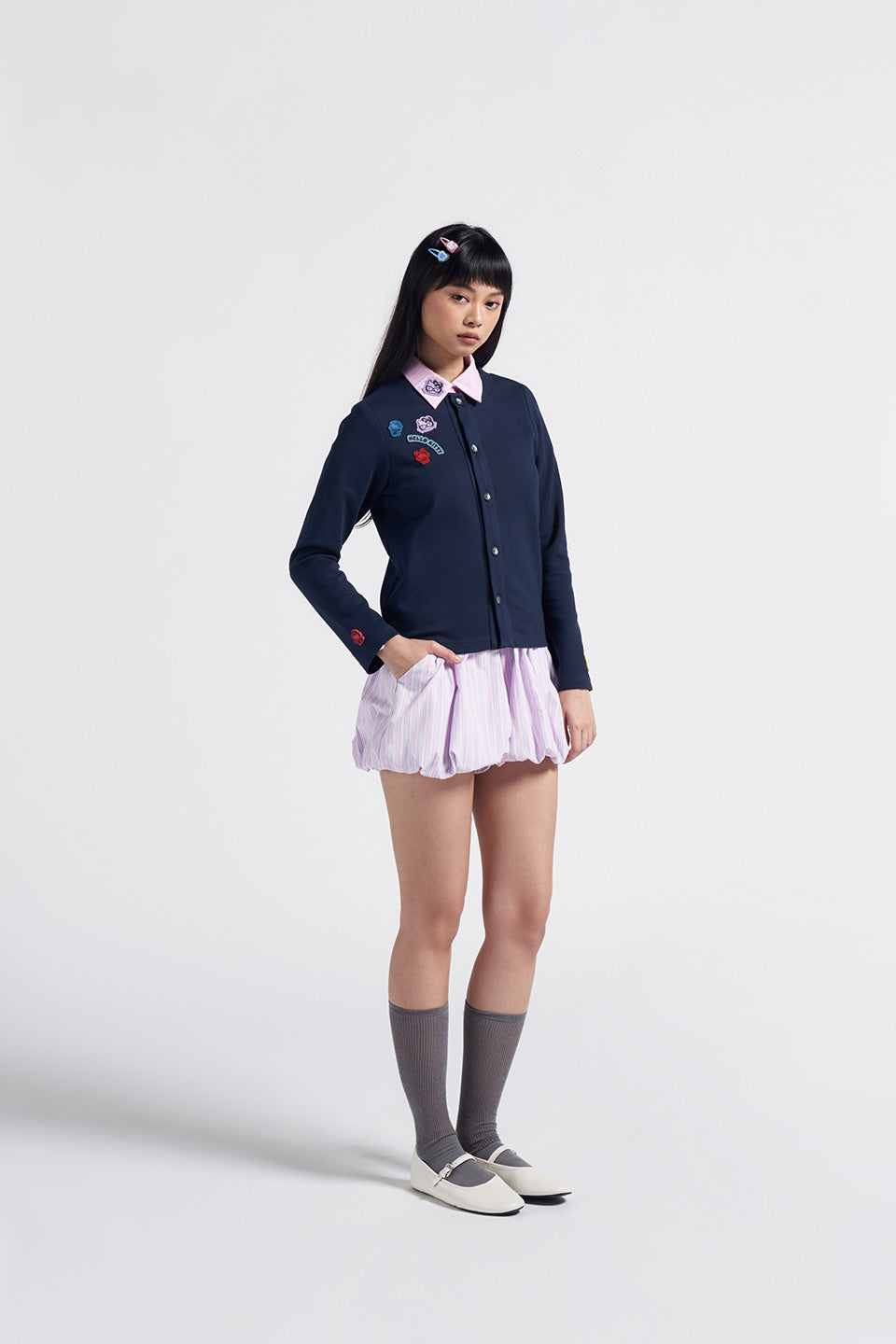 STARLET CARDIGAN NAVY - CALLIE X HELLO KITTY