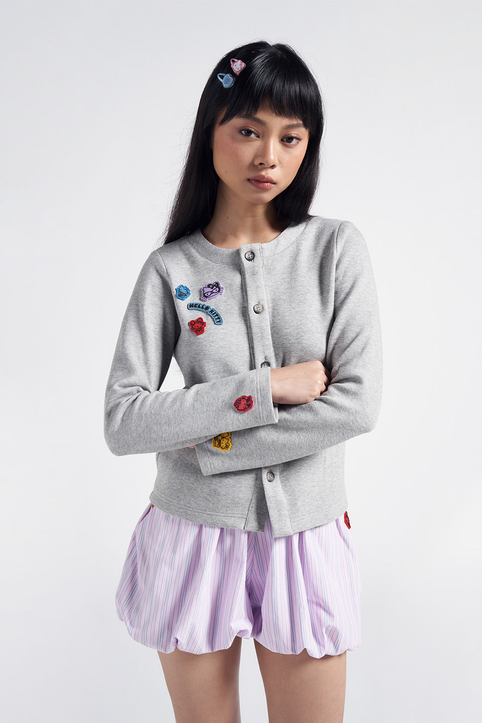 STARLET CARDIGAN GREY - CALLIE X HELLO KITTY