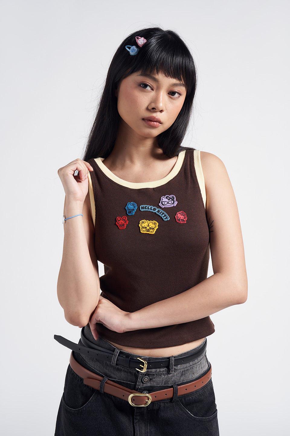 KAWAII TANK BROWN - CALLIE X HELLO KITTY