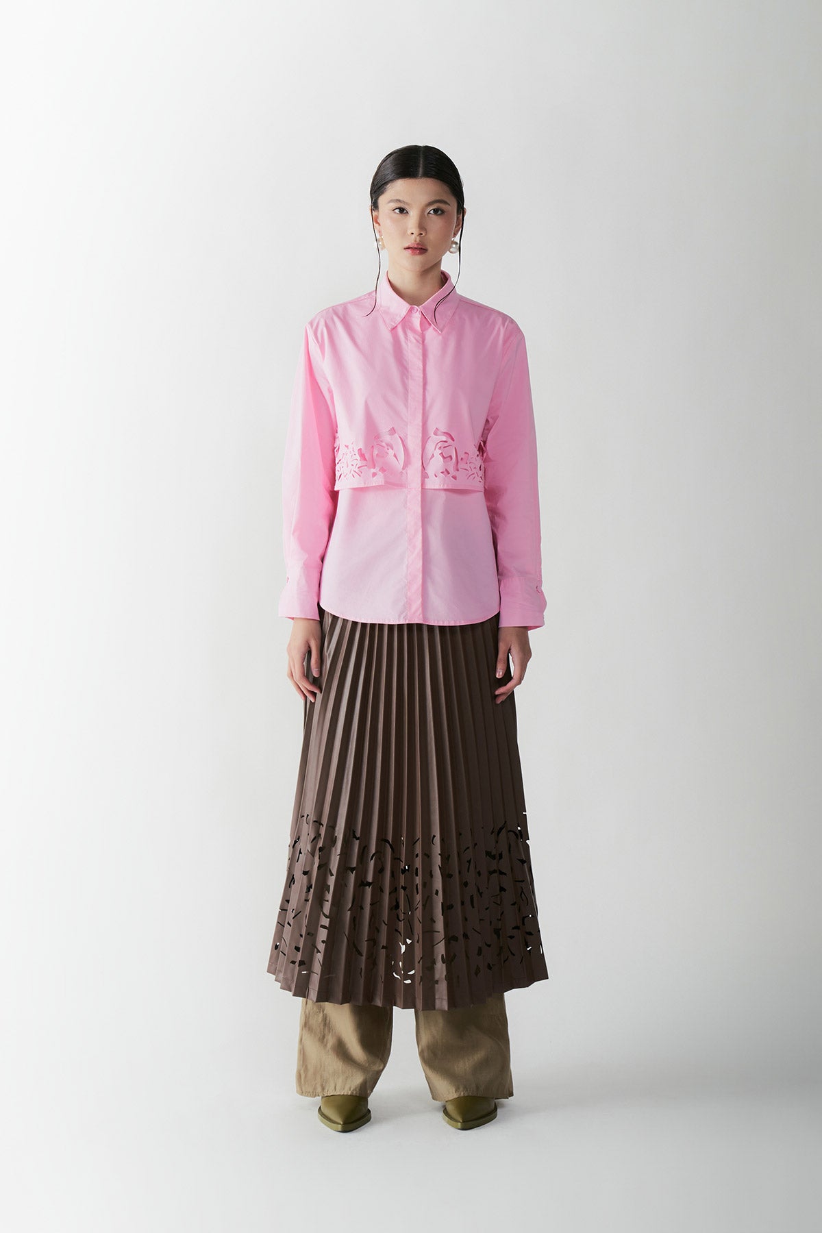 CONCORDIA PLEATED SKIRT BROWN - CALLIE X NAGITA SLAVINA X IKYK