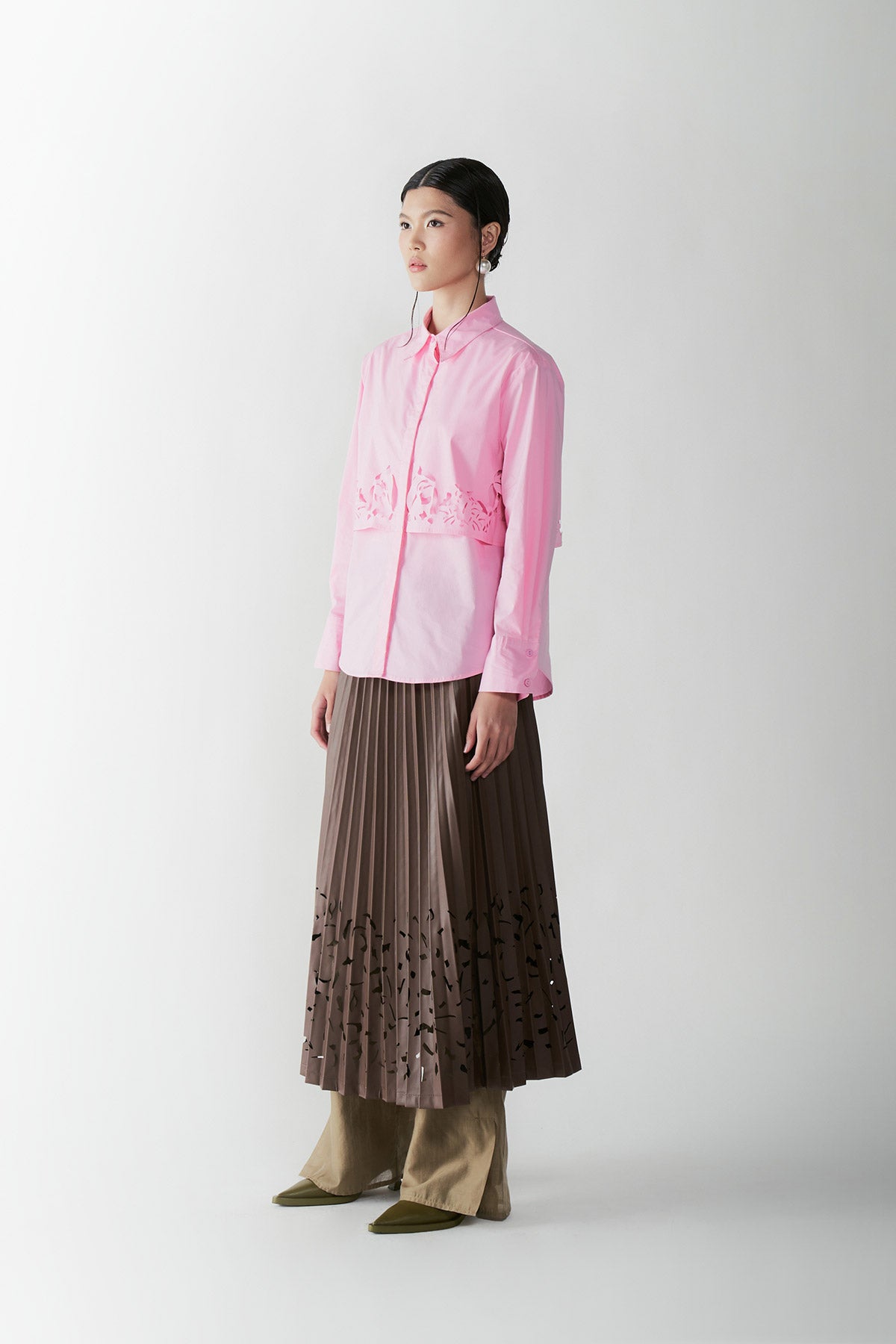 CONCORDIA PLEATED SKIRT BROWN - CALLIE X NAGITA SLAVINA X IKYK