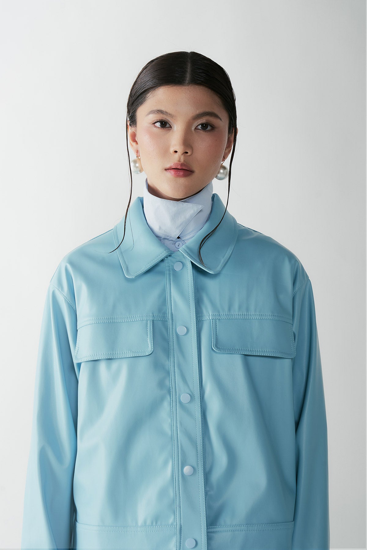 TIMBRE LEATHER JACKET BLUE - CALLIE X NAGITA SLAVINA X IKYK