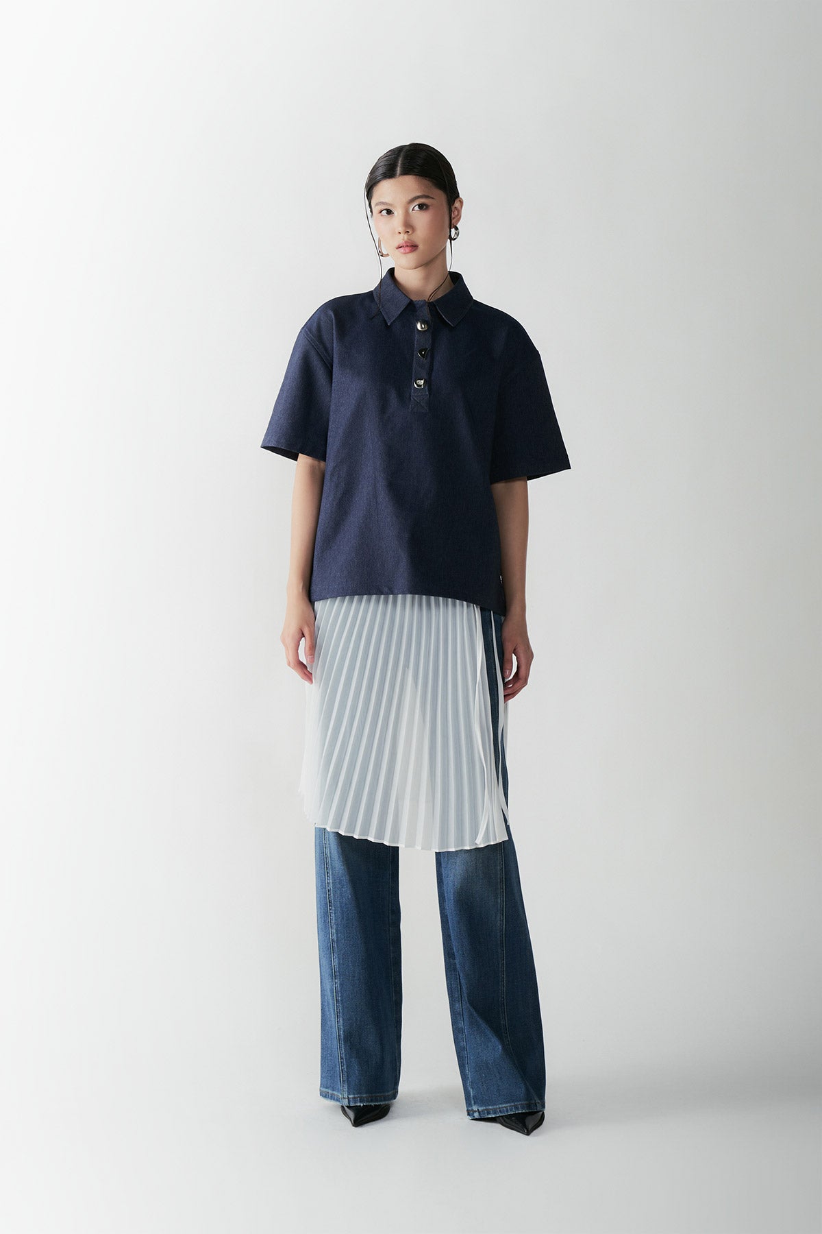 BARRE DENIM TOP NAVY - CALLIE X NAGITA SLAVINA X IKYK