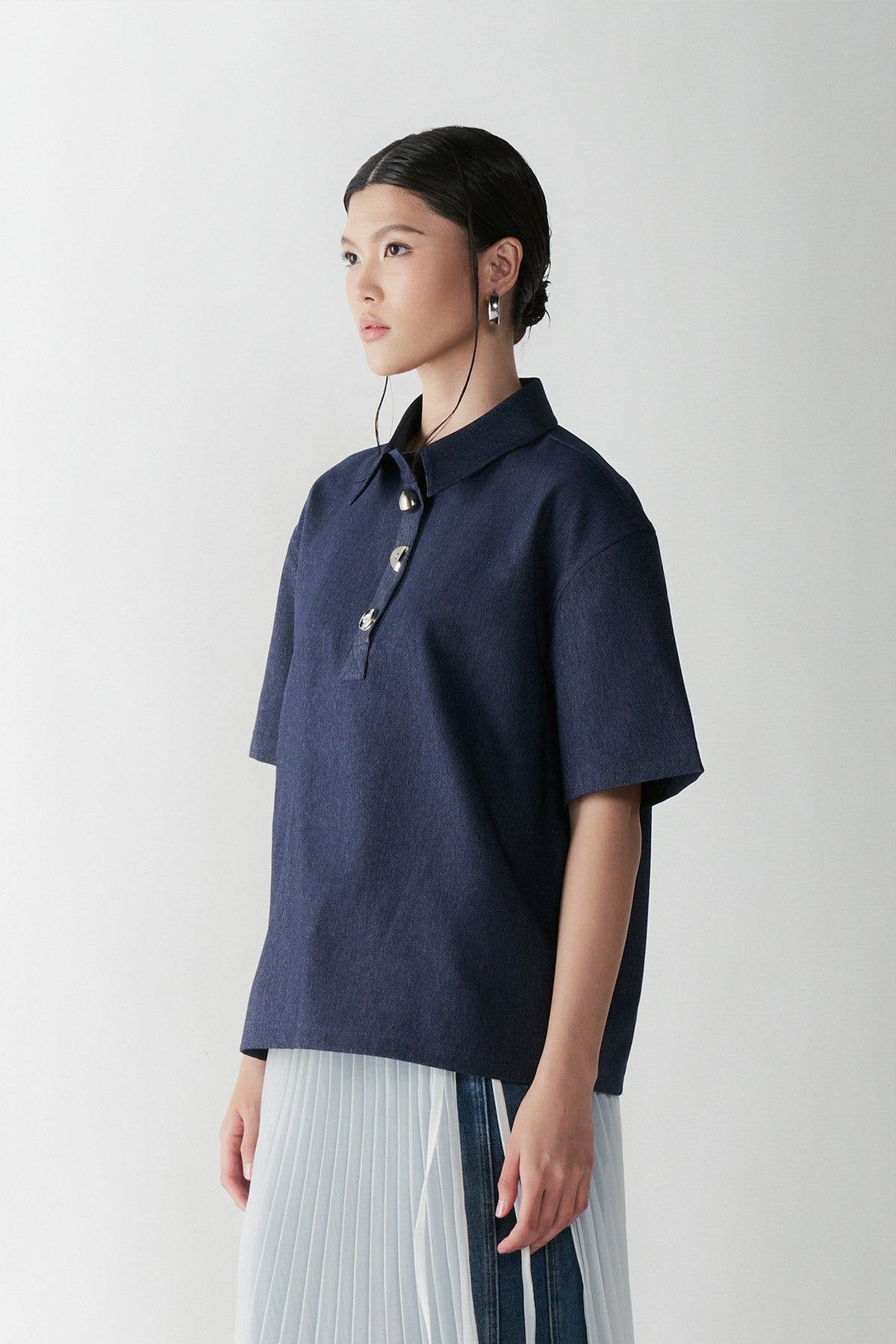 BARRE DENIM TOP NAVY - CALLIE X NAGITA SLAVINA X IKYK