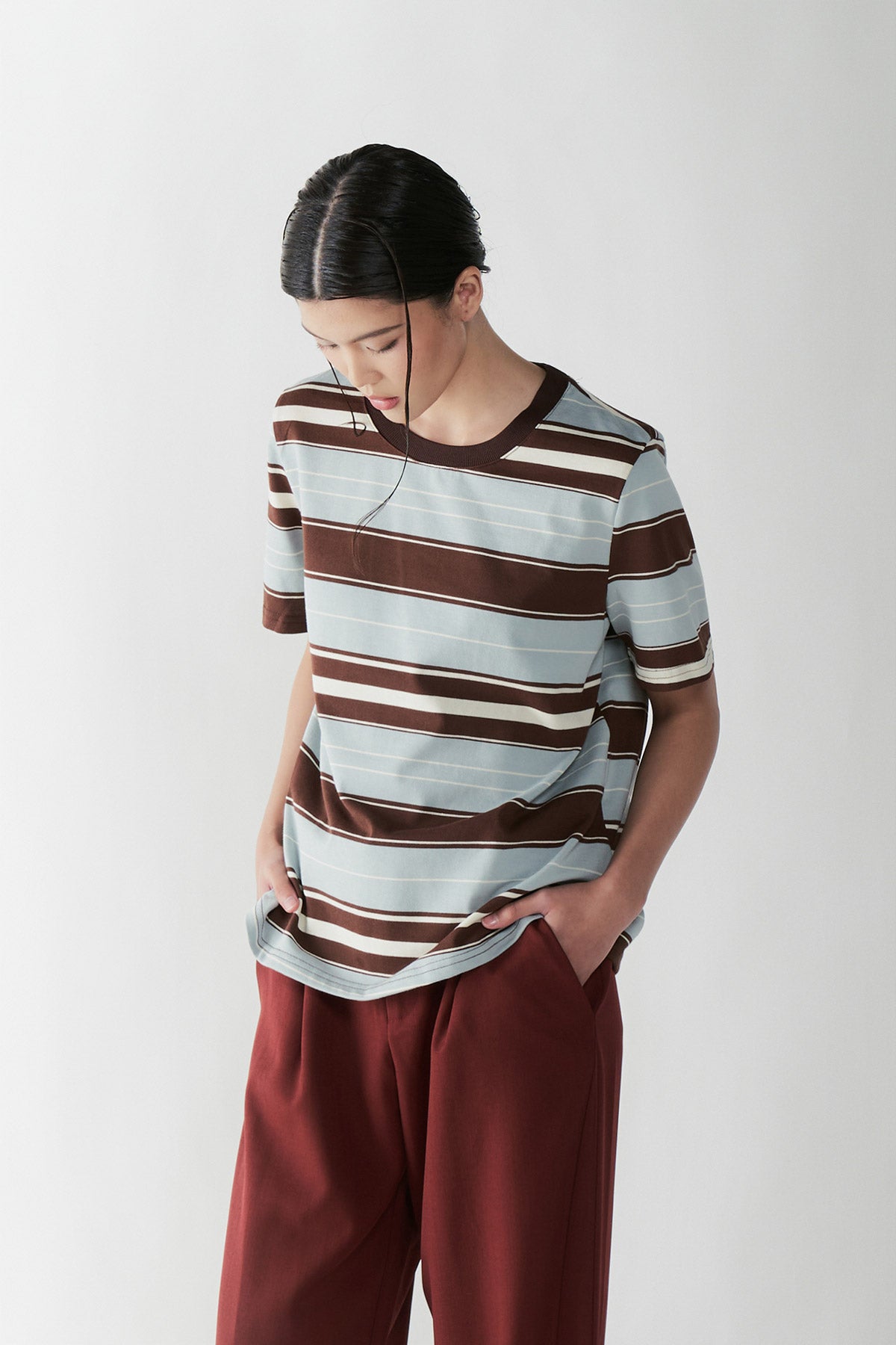 SCHERZO STRIPE TEE BROWN - CALLIE X NAGITA SLAVINA X IKYK