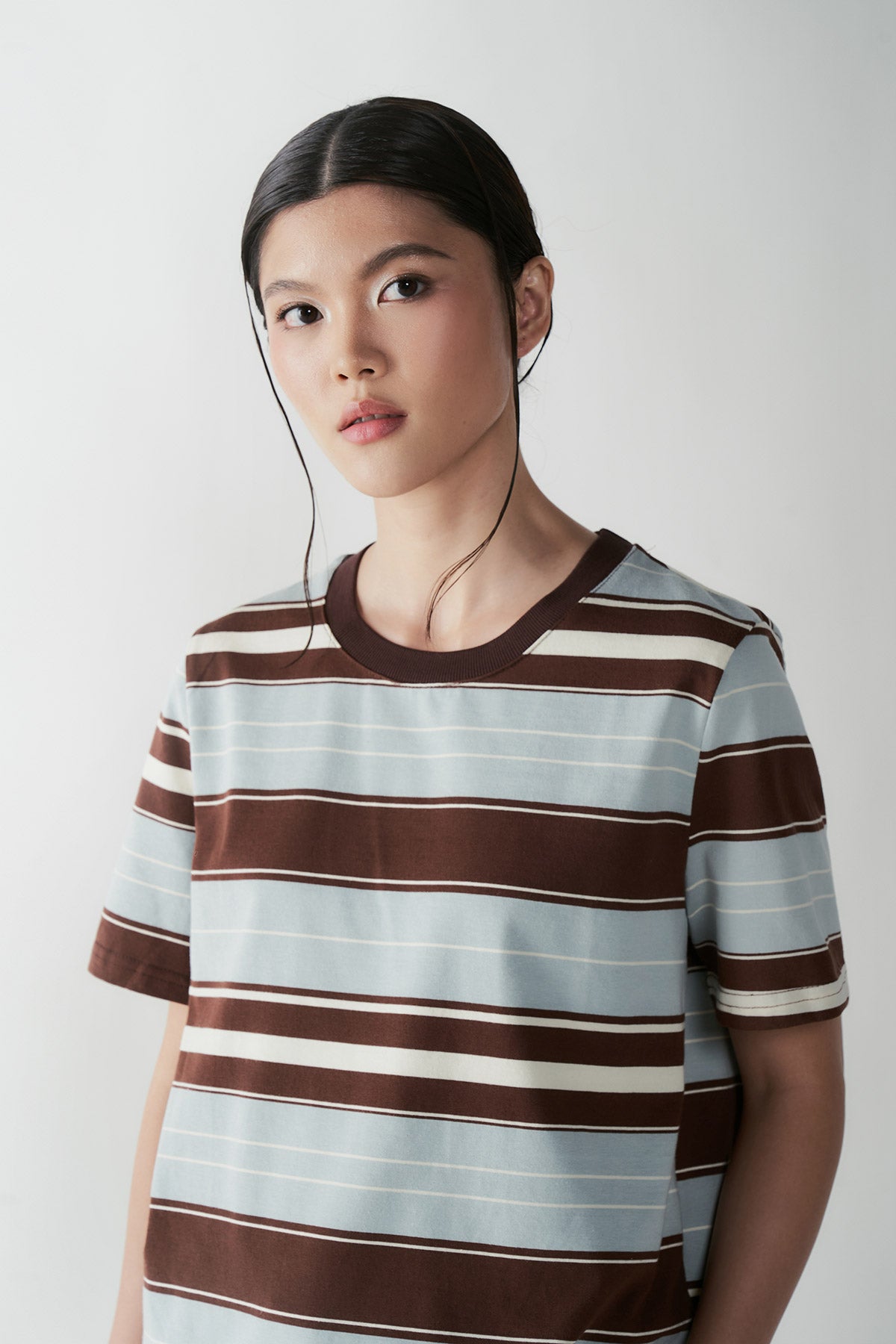 SCHERZO STRIPE TEE BROWN - CALLIE X NAGITA SLAVINA X IKYK