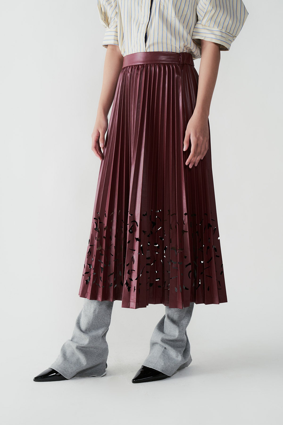 CONCORDIA PLEATED SKIRT MAROON - CALLIE X NAGITA SLAVINA X IKYK