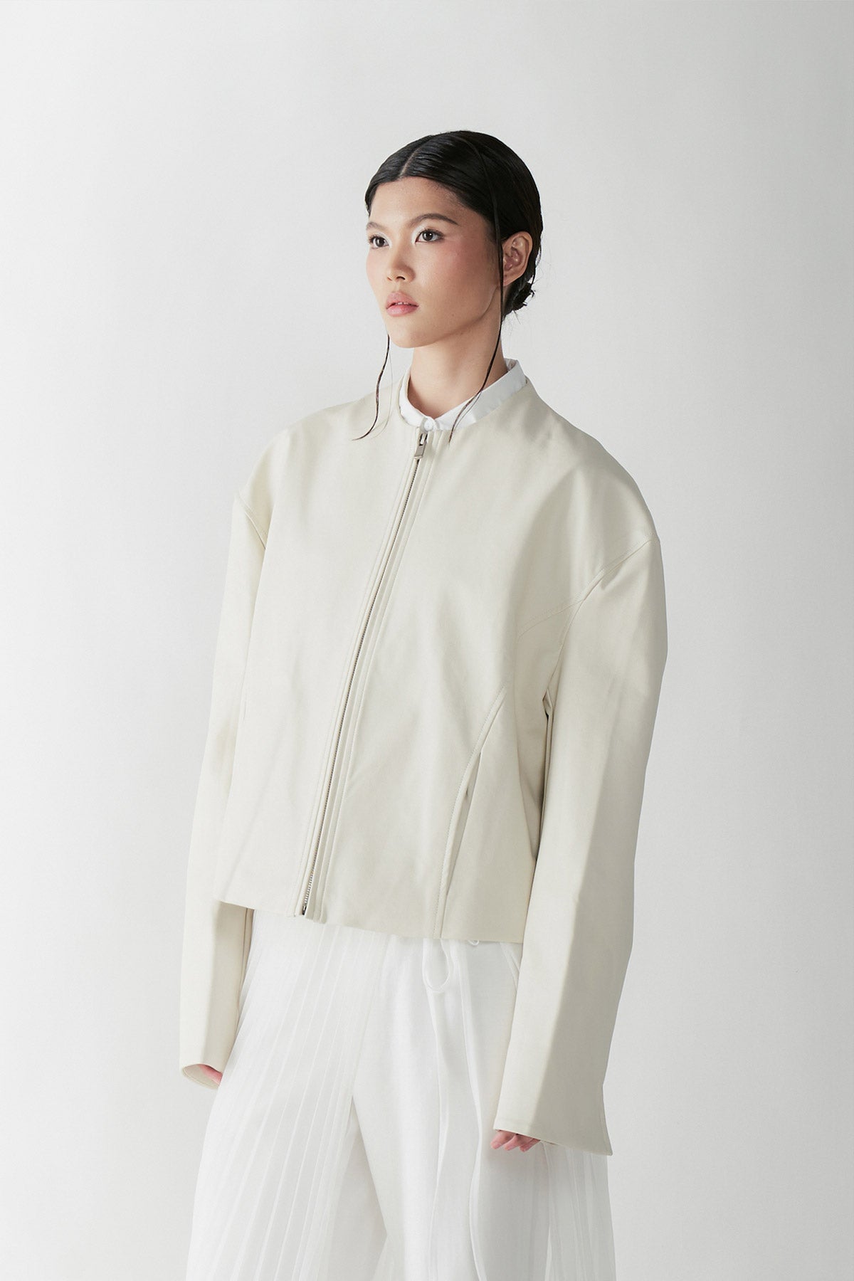 ADAGIO LEATHER JACKET WHITE - CALLIE X NAGITA SLAVINA X IKYK