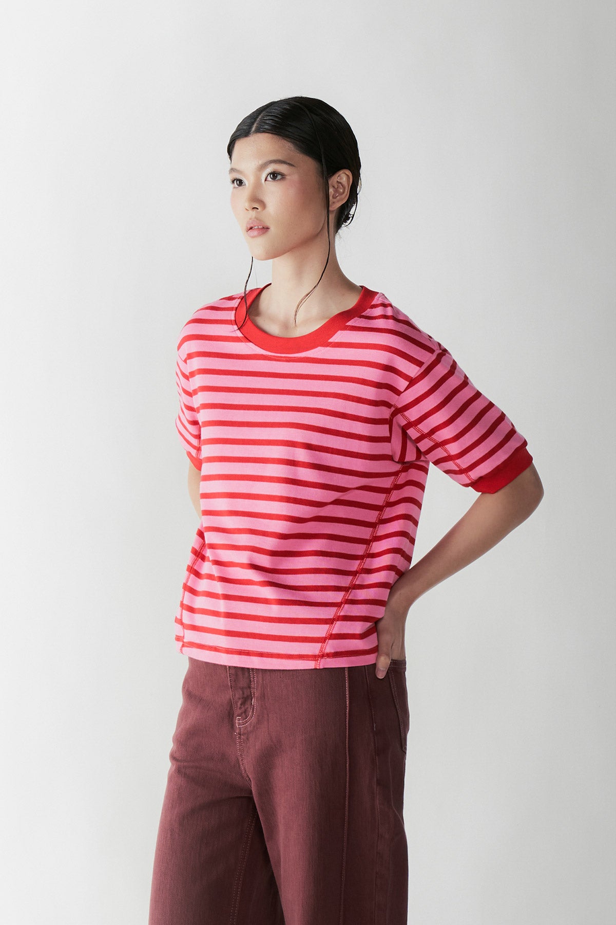 LIBRETTO STRIPE TEE PINK - CALLIE X NAGITA SLAVINA X IKYK