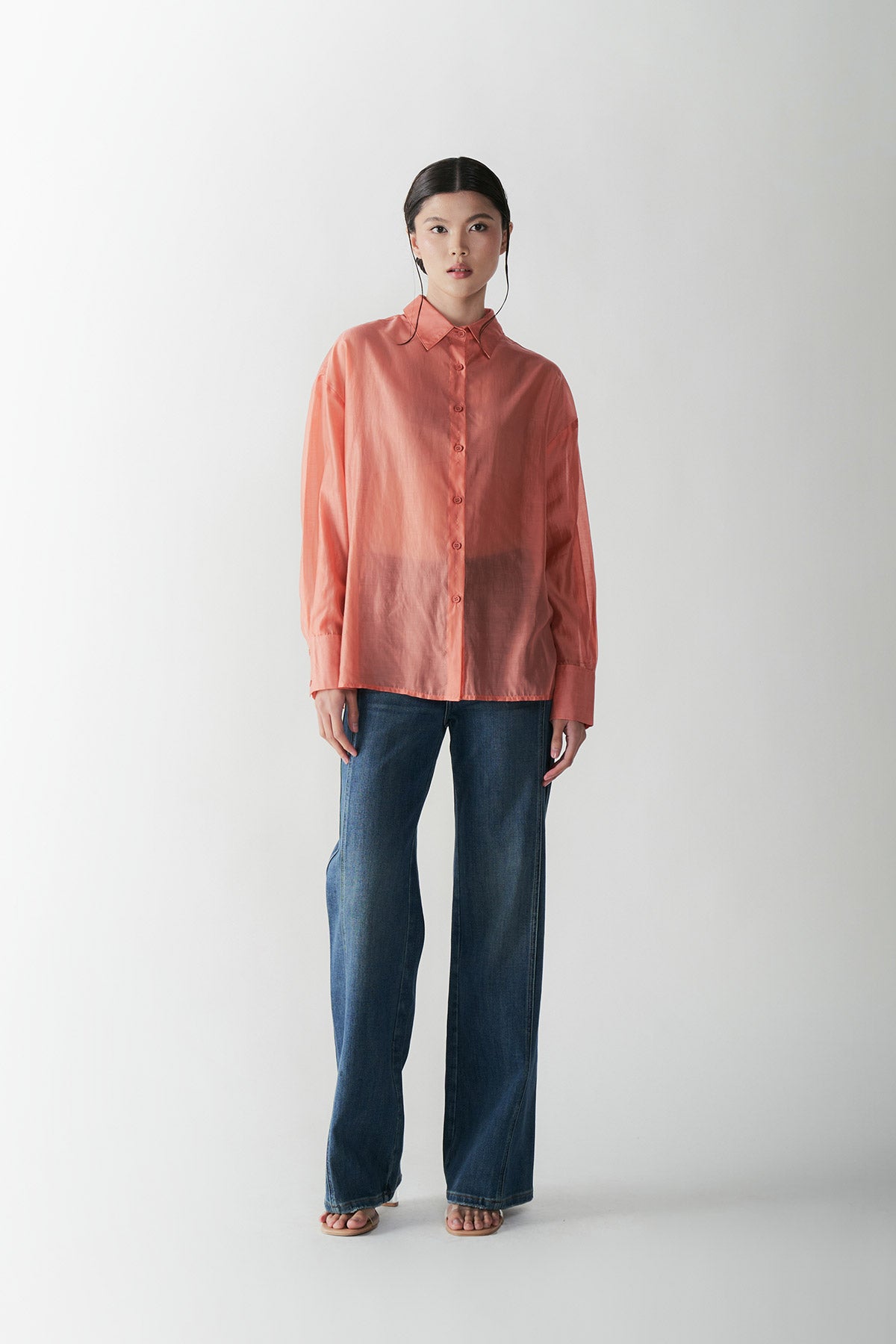 CONTRALTO PLEATED SHIRT ORANGE - CALLIE X NAGITA SLAVINA X IKYK