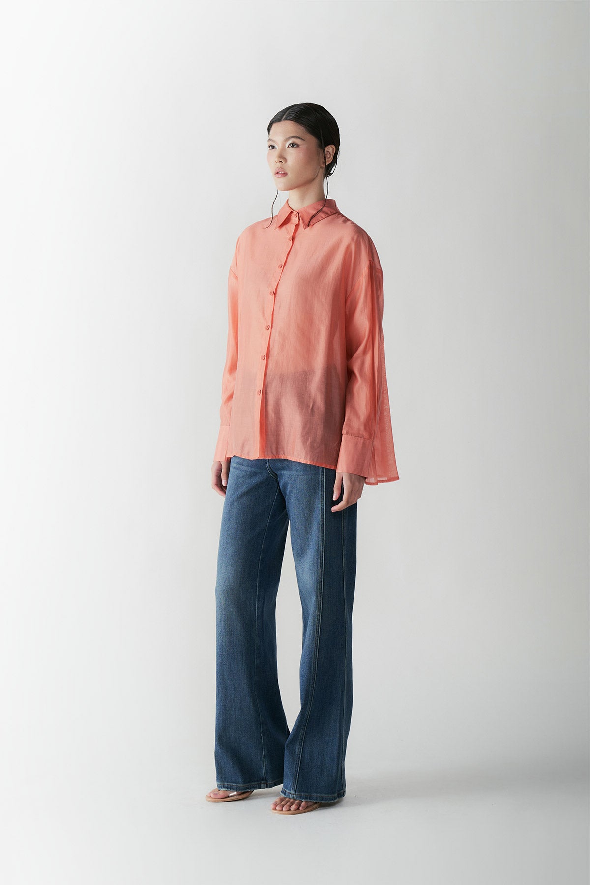 CONTRALTO PLEATED SHIRT ORANGE - CALLIE X NAGITA SLAVINA X IKYK