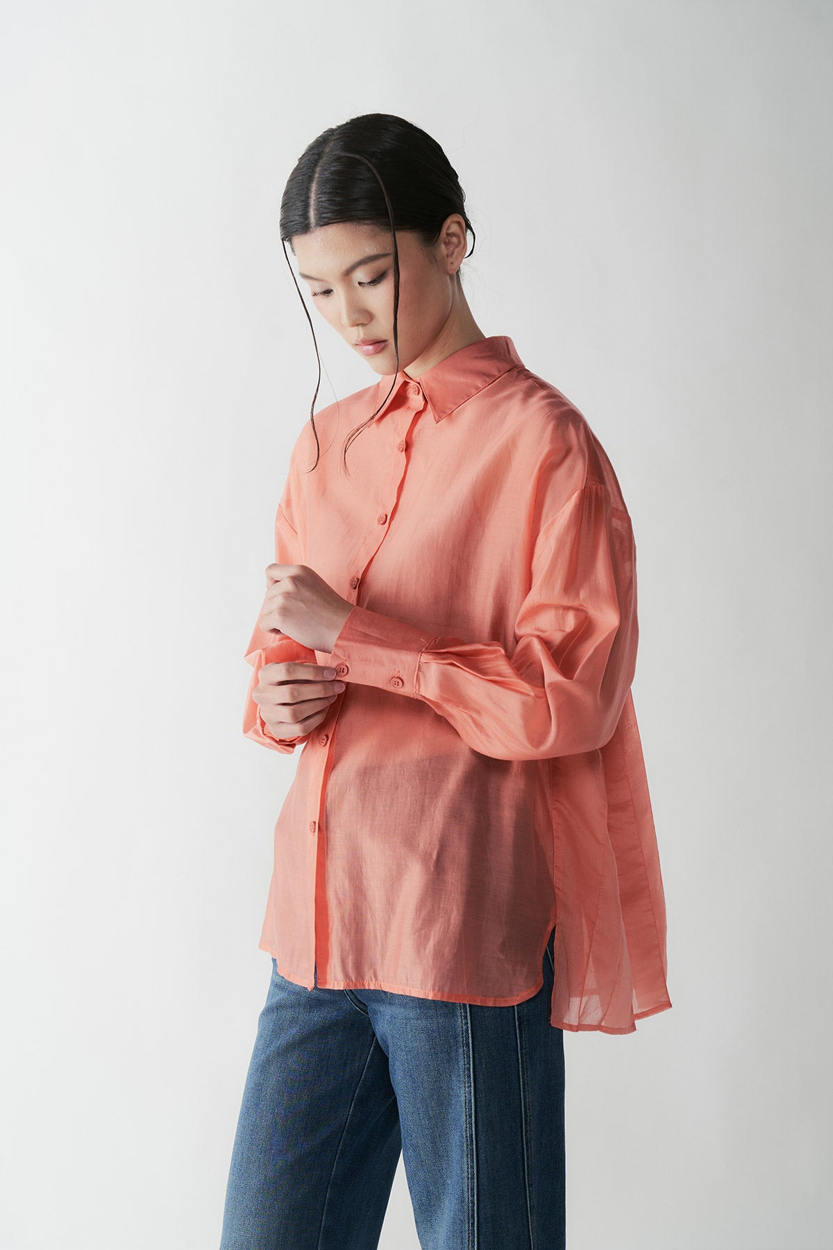 CONTRALTO PLEATED SHIRT ORANGE - CALLIE X NAGITA SLAVINA X IKYK