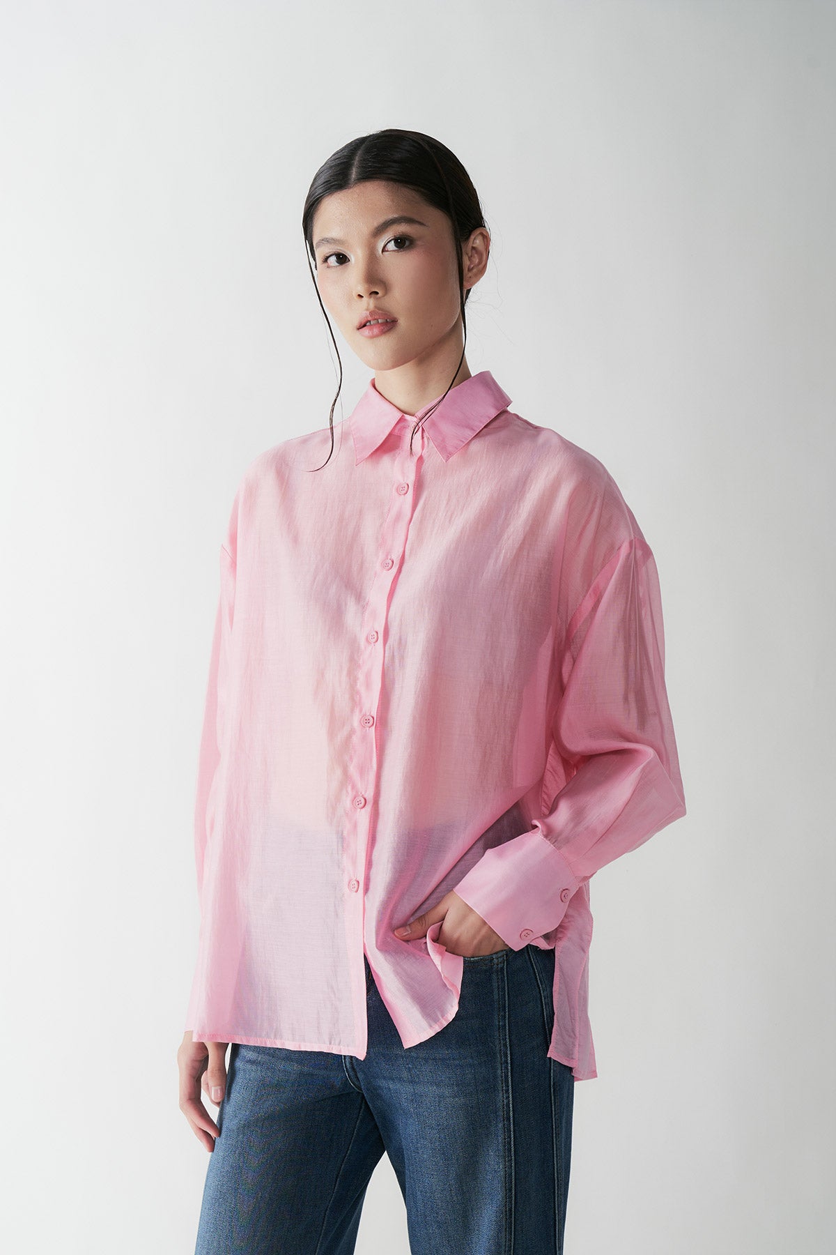 CONTRALTO PLEATED SHIRT PINK - CALLIE X NAGITA SLAVINA X IKYK